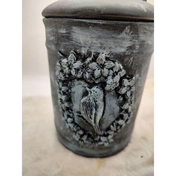 Repurposed Small  storage Canister Handmade By Me With Lid 6.5" Tall Ceramic - Picture 16 of 16